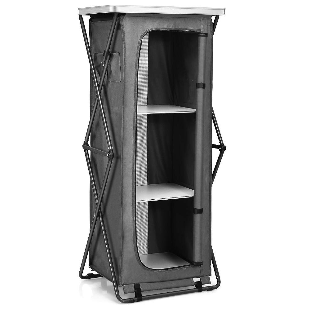 Folding Camping Storage Cabinet with 3 Shelves and Carry Bag for Outdoor Cooking and Travel, XL price history on PriceWatchPro