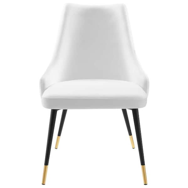 MODWAY Adorn White Tufted Performance Velvet Dining Side Chair