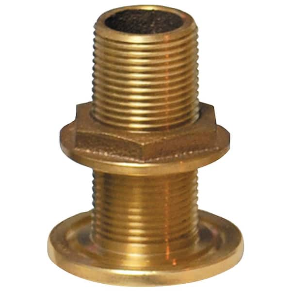 Groco NPS 1-1/4 in. Thread TH Bronze Standard Length Thru - Hull with Nut