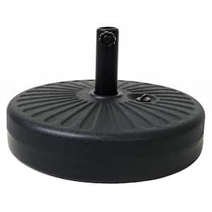 Round Plastic Patio Umbrella Base Stand Weight Water Fillable in Black