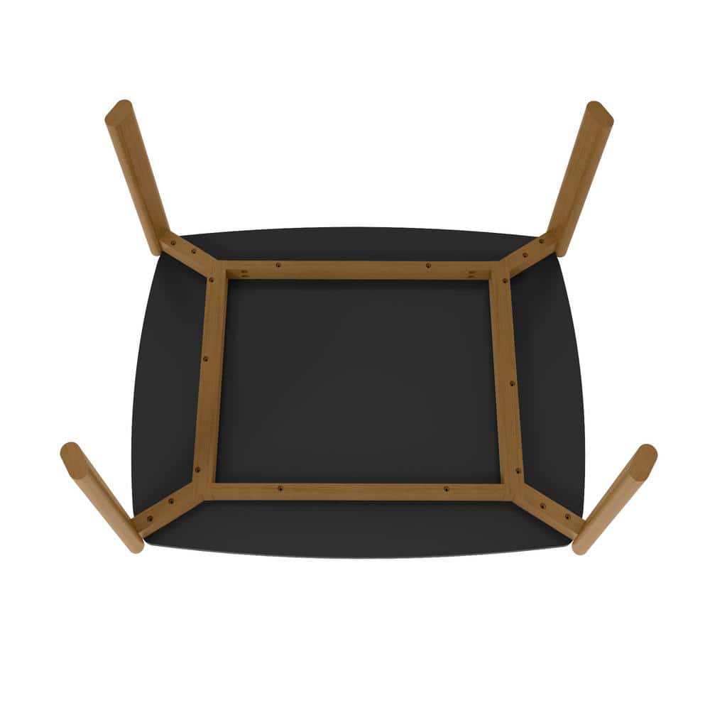Matte Black MDF and Eucalyptus Wood Dining Table