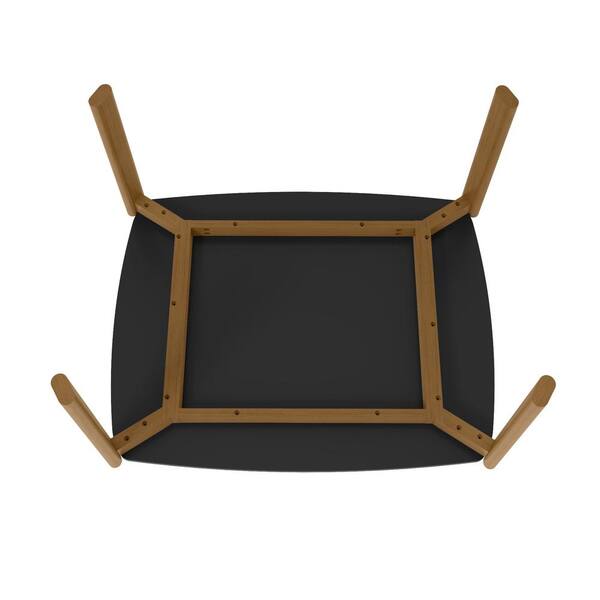 Manhattan Comfort Mid-Century Modern Gales 47.24 Dining Table with Solid Wood Legs in Matte Black Manhattan Comfort Mid-Century Modern Gales 47.24 Dining Table with Solid Wood Legs in Matte Black