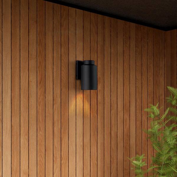 Hunter Fan Company - Hunter Kennicott Matte Black Cylinder Outdoor Lighting for Foyer / Entry Way