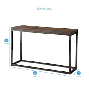 Lorenza 48 in. Distressed Acacia/Nickel Standard Rectangle Wood Console Table