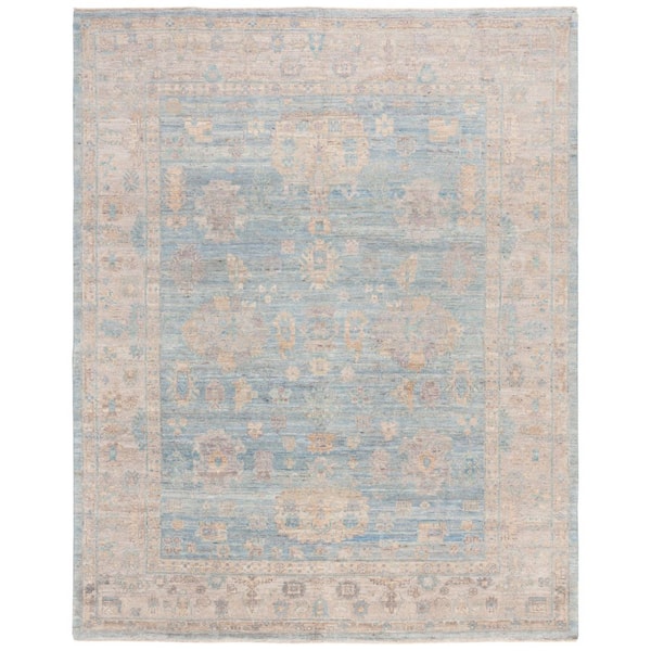 Oushak 8 ft. x 10 ft. Light Gold/Beige Distressed Ornate Area Rug