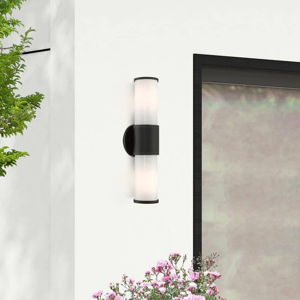 Kinsley 2 Light Textured Black Outdoor Wall Sconce price history on PriceWatchPro