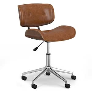 Dax Faux Leather adjustable height Chair in Distressed Tan Office Bentwood
