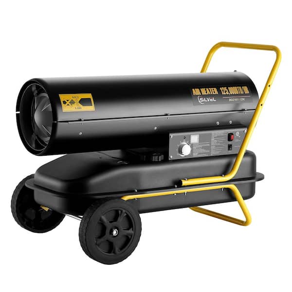 SILVEL 125,000 BTU Black Kerosene forced Air Space Heater with Thermostat Temp Control for Warehouse Garage House