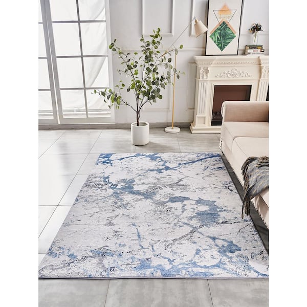 "Zara Contemporary" Washable Super Soft Area Rug with Abstract Design