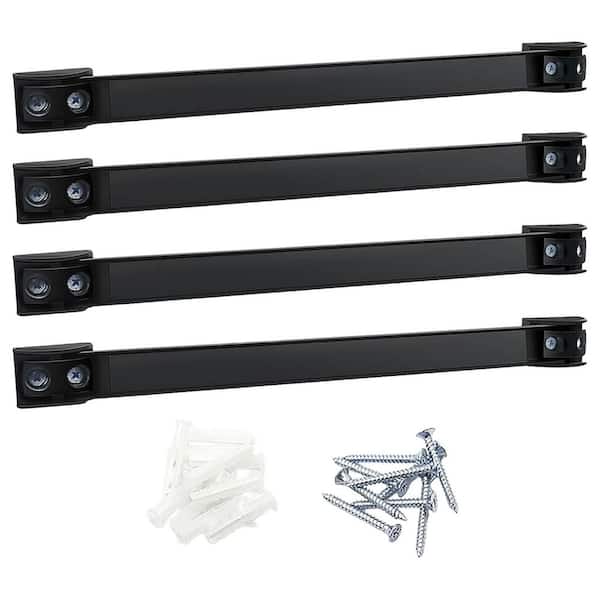 12 in. Black Alloy Steel Magnetic Tool Organizer Strip Accessory Type 4 Pack for Garage and Workshop