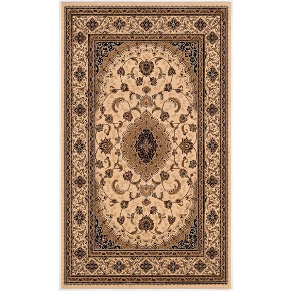 Majestic Collection Traditional Large Cream 9 ft. 9 in. x 13 ft. 3 in., Area Rug