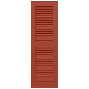 TruFit PVC 15 in. W x 25 in. H Louvered Vinyl Shutters Pair in Colorful Leaves