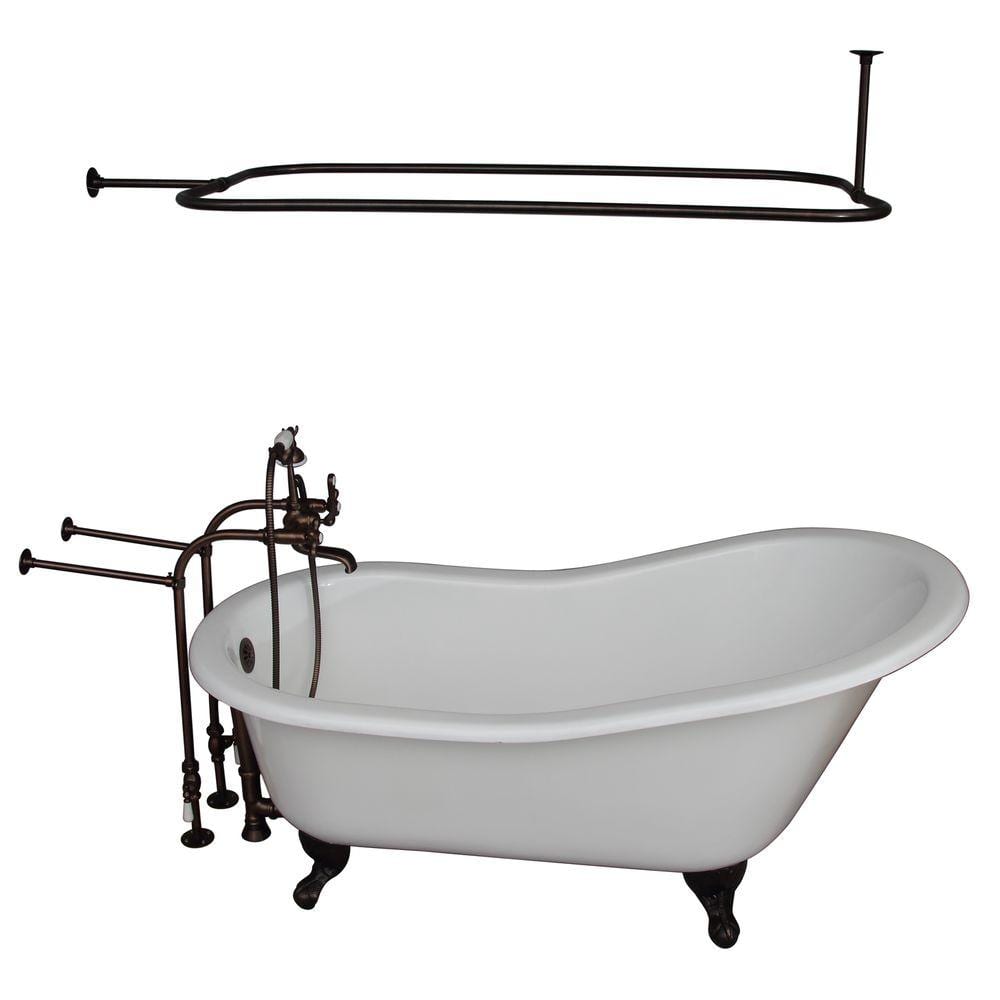 Barclay Products 5 ft. Cast Iron Ball and Claw Feet Slipper Tub in ...