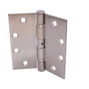4-1/2 in. Satin Nickel Square Radius Commercial Grade with Ball Bearing Hinge