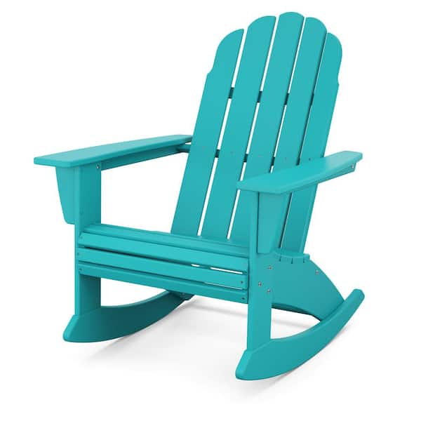 POLYWOOD Vineyard Curveback Aruba HDPE Plastic Adirondack Outdoor Rocking Chair