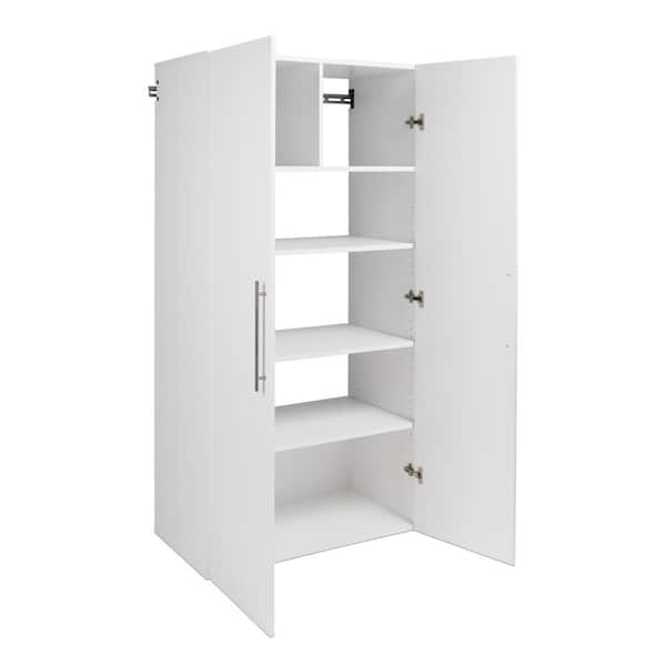 HangUps Collection Manufactured Wood 4-Shelf Wall Mounted Garage Cabinet in White (36 in. W x 72 in. H x 20 in. D)