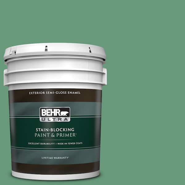 BEHR ULTRA 5 gal. #470D-5 Herbal Semi-Gloss Enamel Exterior Paint & Primer
