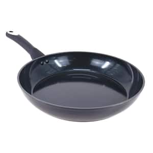 12 in. Ceramic Nonstick Aluminum Frying Pan in Dark Blue