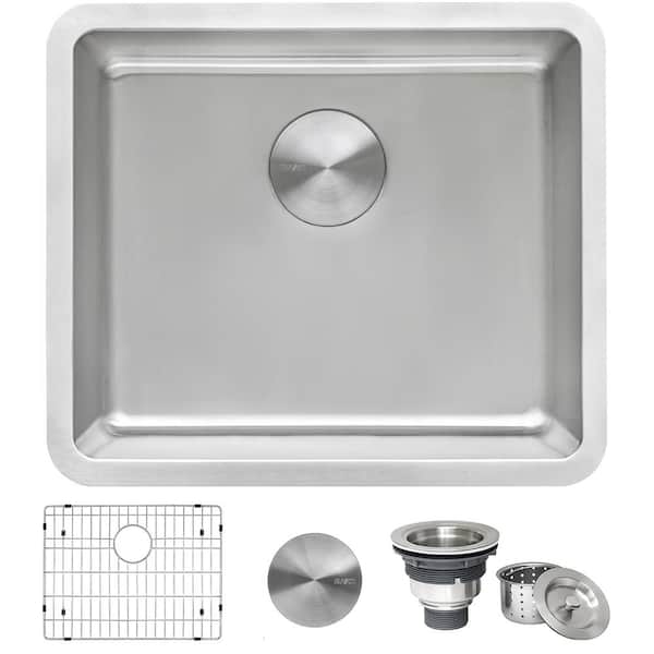 Modena 20 in. Undermount SIngle Bowl 16-Gauge Stainless Steel Bar Prep Kitchen Sink with Gently Rounded Corners