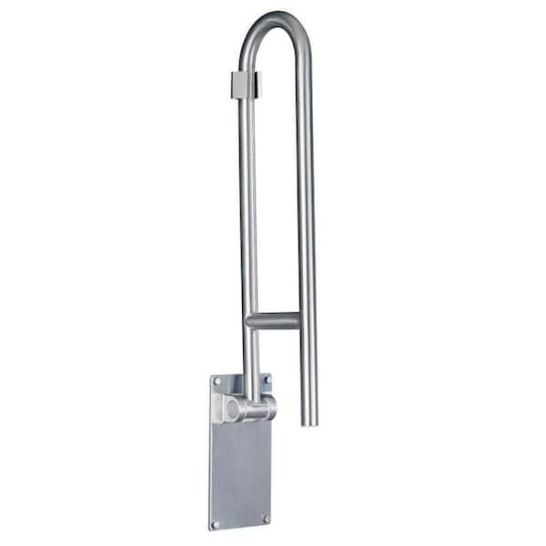 30 in. x 1-1/4 in. Flip-up Screw Grab Bar in Peened Stainless Steel