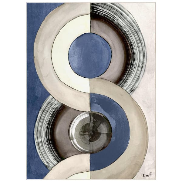 Blue and Gray 8' x 10' Geometric Cool I Washable Art Area Rug, Power-loomed, Heavenly Softness with Non-Slipping Backing