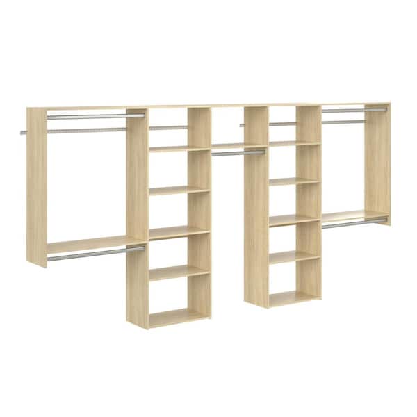 120 in. W - 144 in. W Harvest Grain Wood Basic Closet System