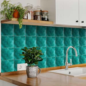 Turquoise R54 6 in. x 6 in. Vinyl Peel and Stick Tile (24 Tiles, 6 sq. ft./Pack)