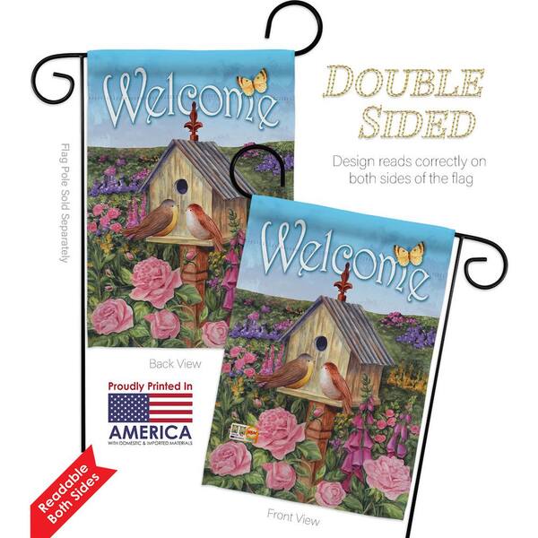 Welcome Bird nest and daisies Garden Flag Double-sided House Decor Yard Banner Welcome Bird nest and daisies Garden Flag Double-sided House Decor Yard Banner