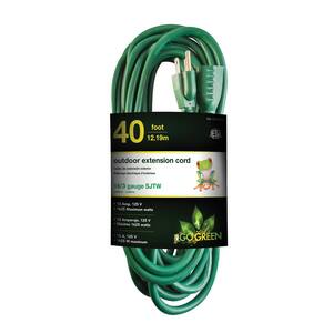 40 ft. 16/3 Heavy Duty Extension Cord, Green
