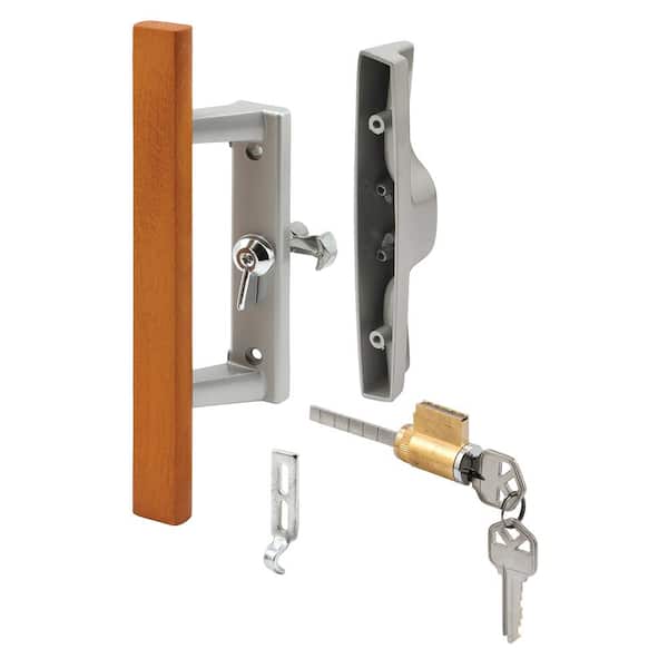 Prime Line Diecast With Wood Handle Gray Patio Door Tee Lock Keyed C 1064 - Sliding Patio Door Replacement Lock
