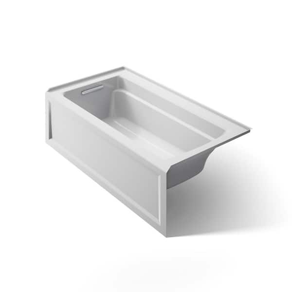 KOHLER Archer 60 in. x 32 in. Soaking Bathtub with Left-Hand Drain in Ice Grey