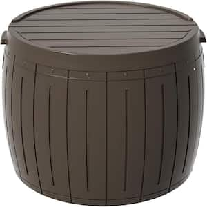 45 gal. Resin Brown Round Storage Deck Box for Indoor and Outdoor