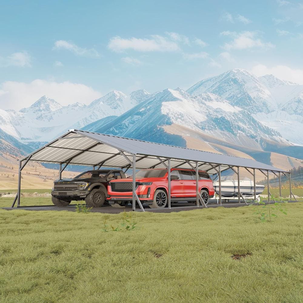 Heavy Duty Metal Carport 20x40x12 ft – Enclosed Steel Outdoor Storage Shelter, Vertical Roof, All-Weather Protection price history on PriceWatchPro