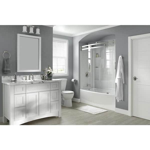 Delta Classic 400 Curve 30 in. x 60 in. x 80 in. Bath and Shower Kit with Left-Hand Drain in White