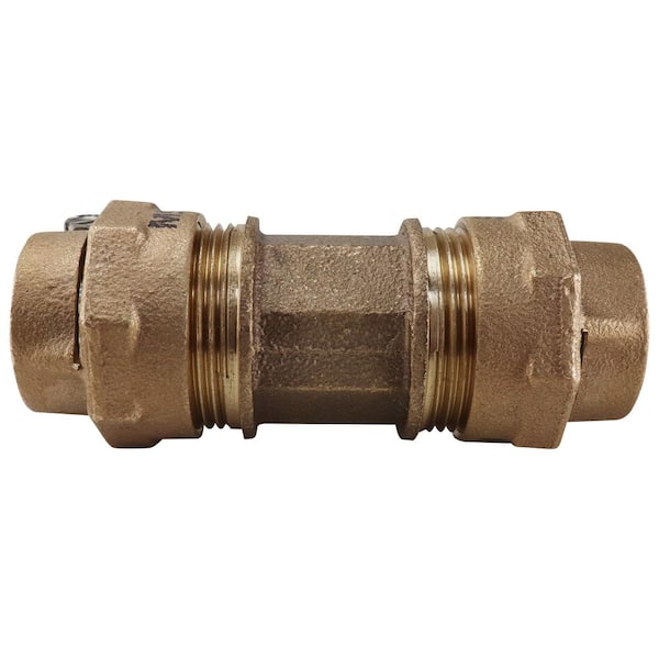 Unbranded 1 in. x 1 in. CTS Comp x CTS Comp Lead Free Brass Pack Joint Union