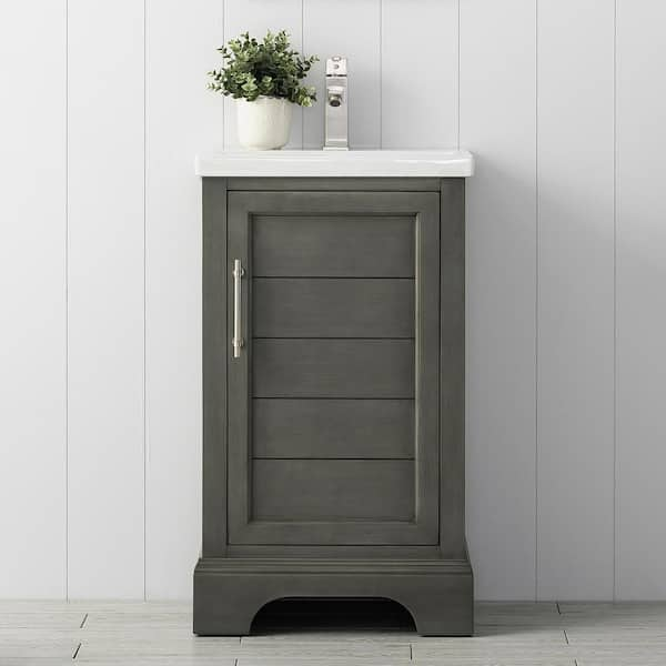 Vannes 20 in. W x 16 in. D x 34.5 in. H Bathroom Vanity in Silver Grey with Ceramic Top