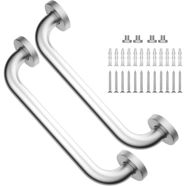 12 Inch x 1 Inch Diameter Concealed Screw Safety Bathroom Shower Grab Bar Brushed Nickel 2 Pack