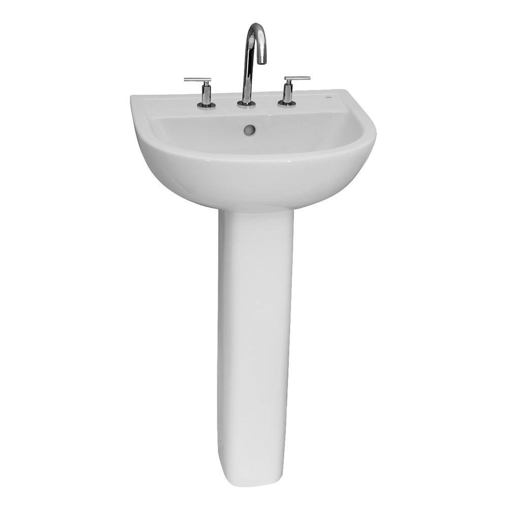 Barclay Products Compact 545 Pedestal Sink Combo in White with 6 in