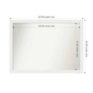 Vanity White Narrow 47.5 in. x 34.5 in. Custom Non-Beveled Recycled Polystyrene Framed Bathroom Vanity Wall Mirror