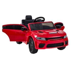 8.8 in. Children Ride- on Car with 4 Wheel Suspension, 3 Speed Adjustable and Power Display in Red
