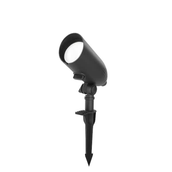 Hampton Bay 421 Lumen Low Voltage Black LED Outdoor Landscape Flood Light with Adjustable Light Color and Adjustable Beam Angle
