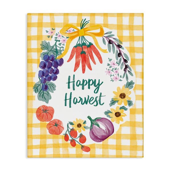 Stupell Industries Happy Harvest Kitchen by Be Ni La Unframed Food Graphic Art Print 48 in. x 36 in.