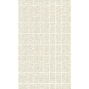 White Geometric Squares Print Non-Woven Non-Pasted Textured Wallpaper 57 sq. ft.
