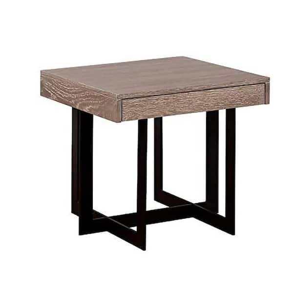 William's Home Furnishing Sawyer Gray Wash/Sand Black End Table