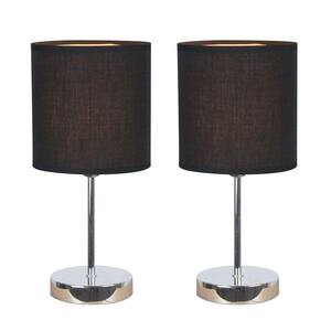 Purple Fabric Shade Mini Chrome Table Lamp