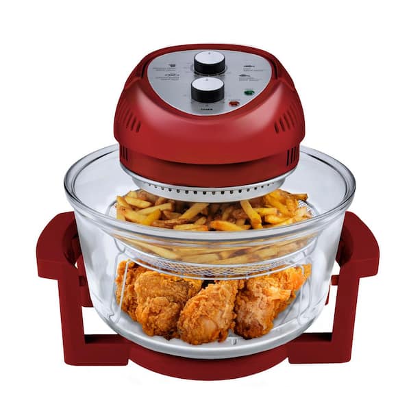 Photo 1 of 16 Qt. Red Oil-less Air Fryer with Built-In Timer