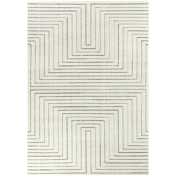 BALTA Carmody Cream 9 ft. x 12 ft. Geometric Area Rug