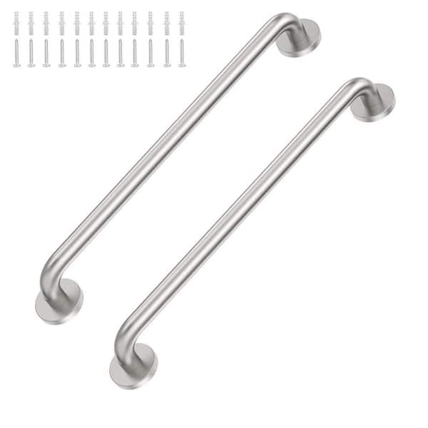 24 in. Stainless Steel Assist Bath Handle, Shower Grab Bar in Brushed Nickel with Concealed Screws (2-Pack)