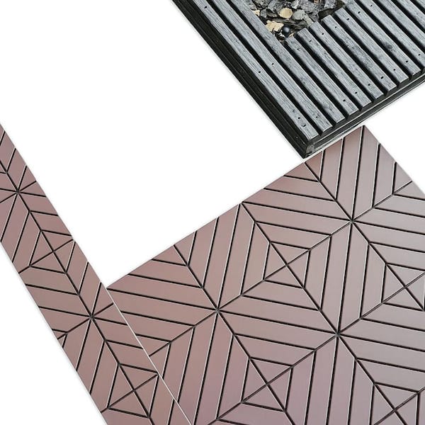 1 ft. x 1 ft. Quick Deck Composite Plastic Interlocking Deck Tile in Brown (44 sq. ft. per Box)
