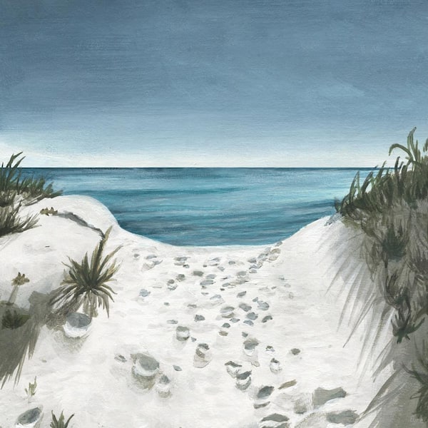 Unbranded "Beach Footprints" by Marmont Hill Unframed Canvas Nature Art Print 24 in. x 24 in.